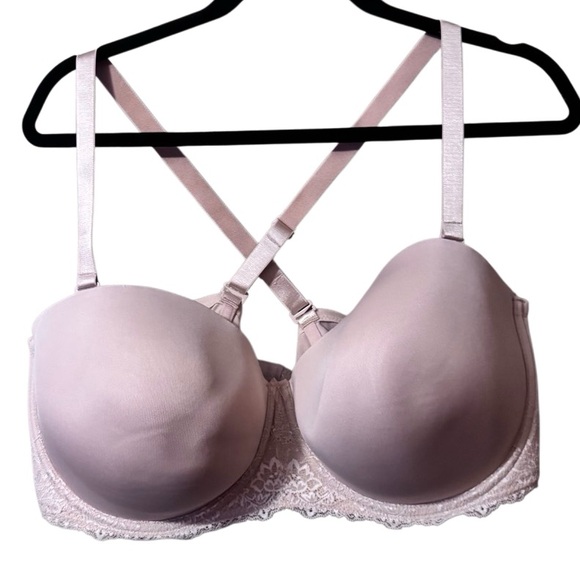 Torrid Curve- Bra Multiway Nude Micro Lightly Lined Underwire w Lace Trim 50D - Picture 9 of 9